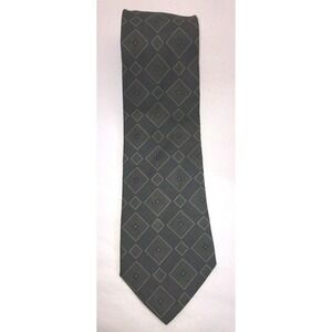 NOS Tommy Hilfiger Dark Olive Green Diamond Pattern Silk Neck Tie‎ 58"